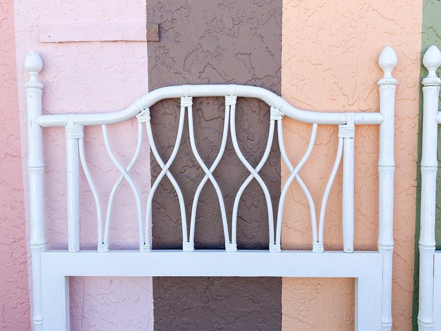 Pair of Ficks Reed Rattan Twin Headboards