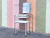 Chrome Faux Bamboo and Lucite Bench Vanity Set