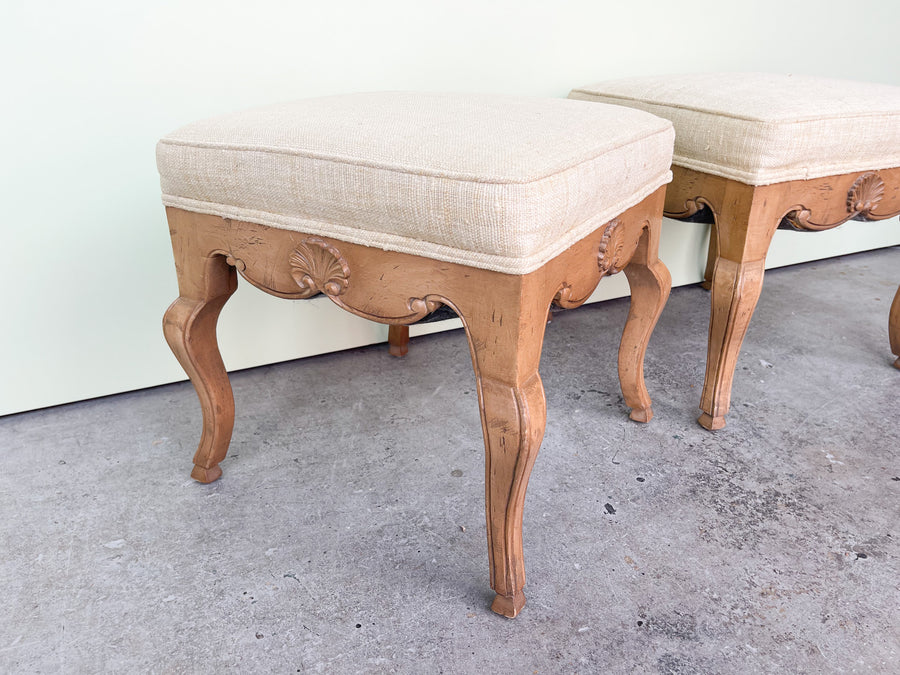 Pair of Shell Motif Stools