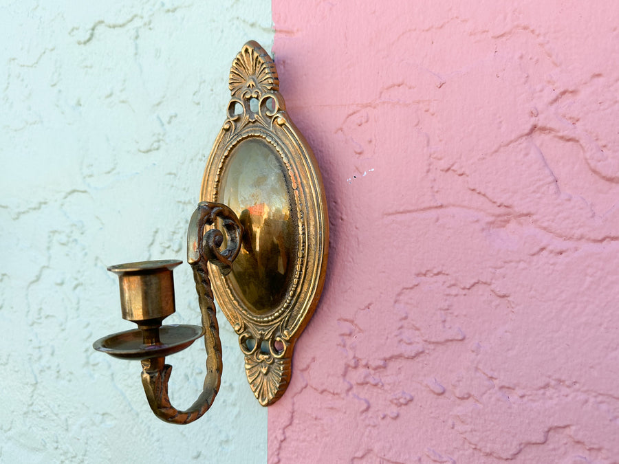 Pair of Petite Brass Wall Sconces