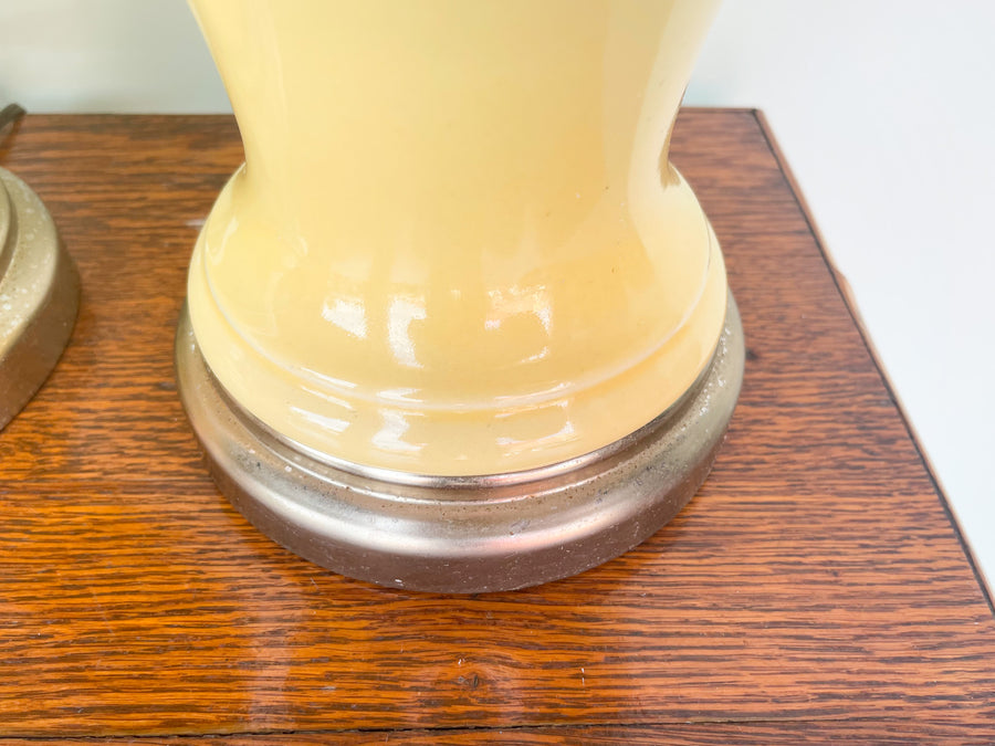 Pair of Yellow Ginger Jar Lamps