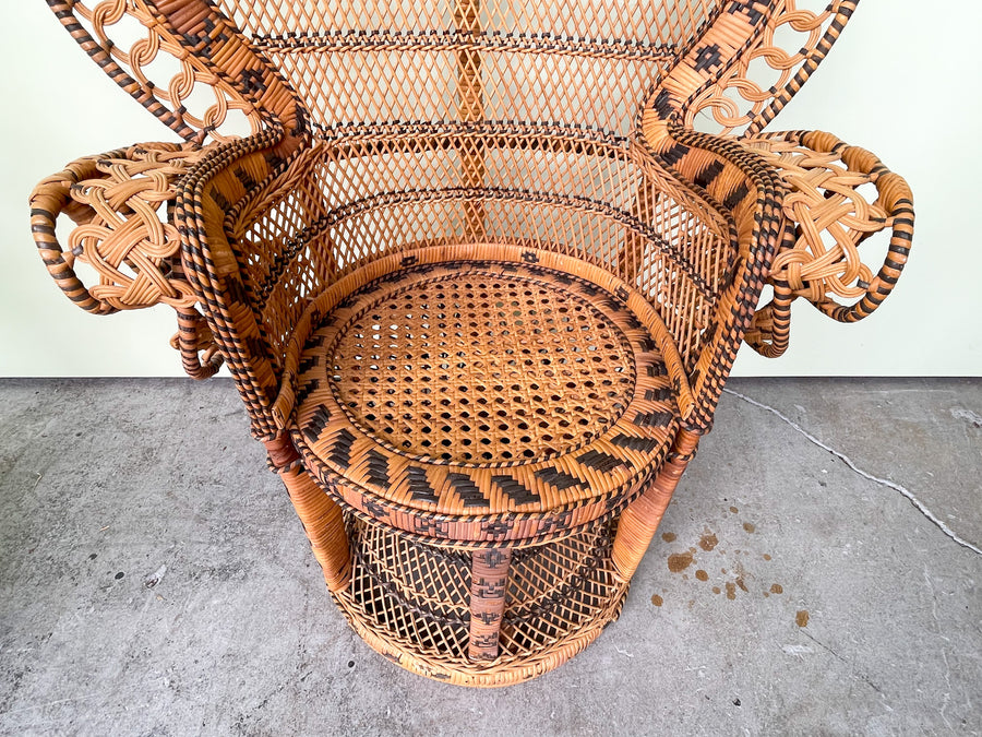 Pair of Island Chic Child Rattan Fan Chairs