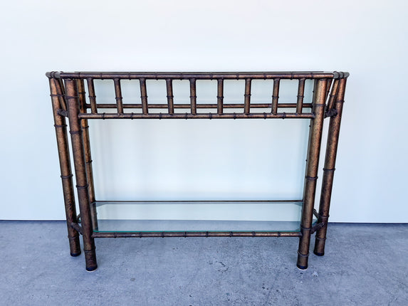 Faux Bamboo Metal Demilune