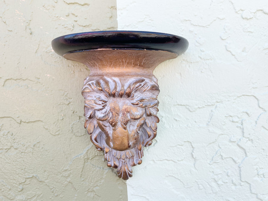 Pair of Lion Wall Shelves