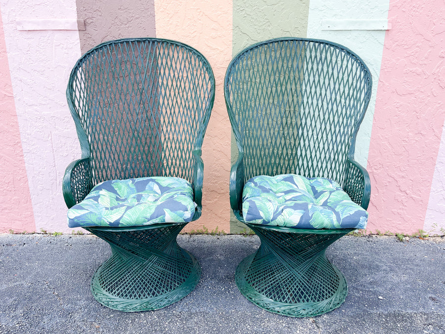 Pair of High Back Webspun Chairs