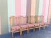 Set of Six Old Florida Style Rattan Dining Chairs