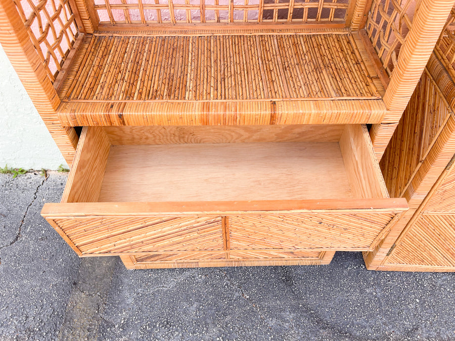 Pair of Coastal Chic Pencil Reed Etageres