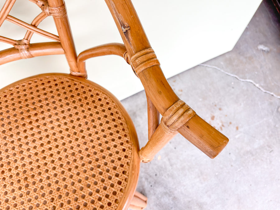 Pair of Rattan and Cane Bar Stools