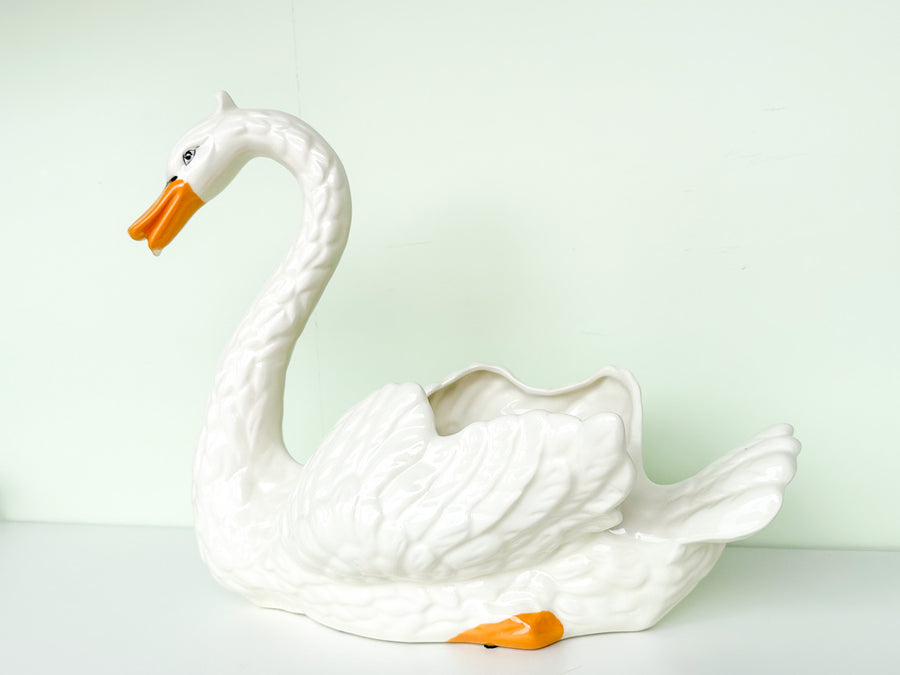 Large Italian Swan Cachepot