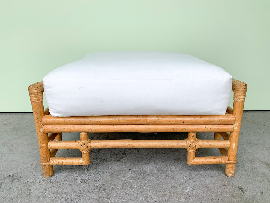 Ficks Reed Rattan Lounge Chair and Ottoman