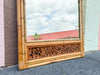 Large Rattan Mirror with Wood Detail
