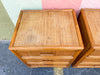 Pair of Rattan and Seagrass Nightstands