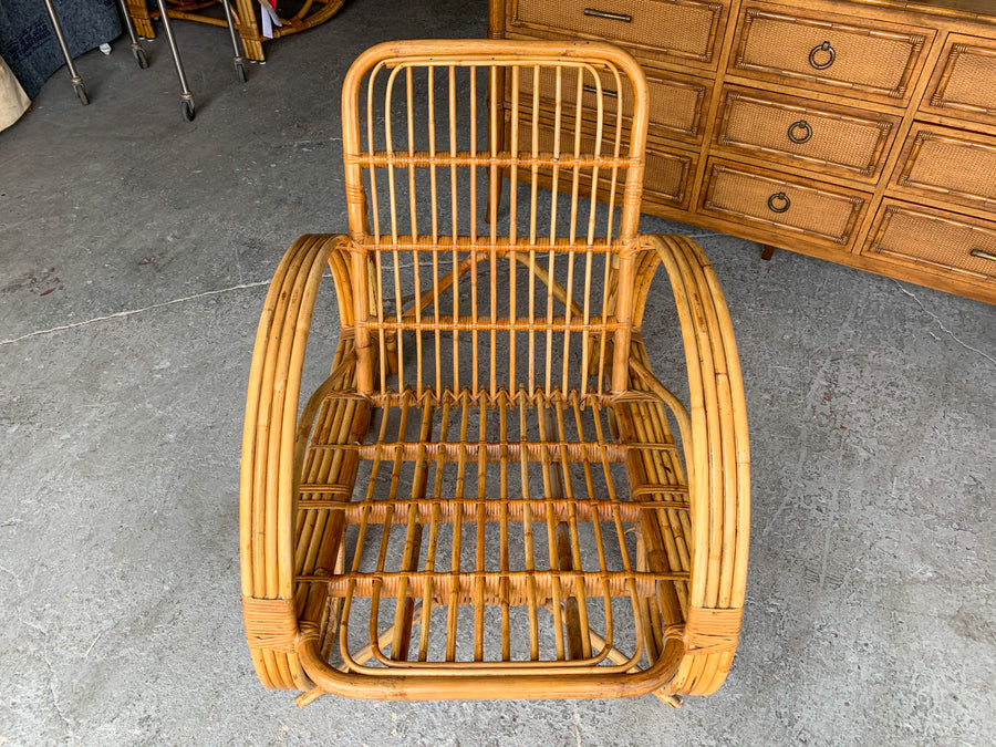 Pair of Island Style Rattan Lounge Chairs