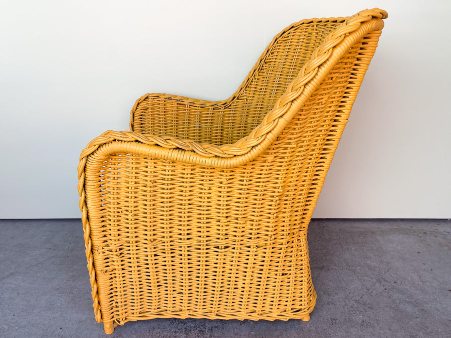 Happy Yellow Braided Rattan Chair