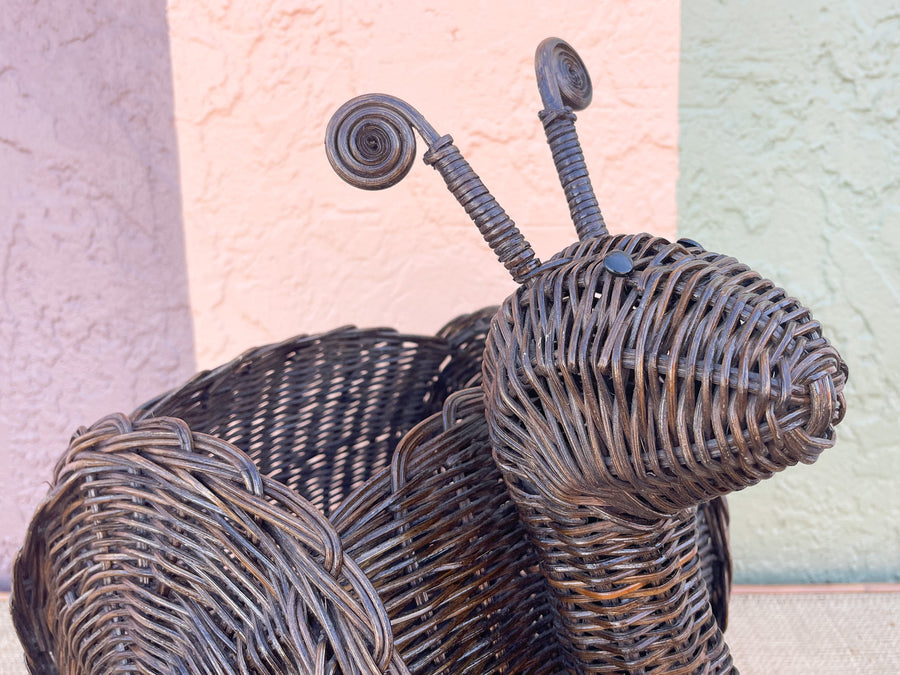 Pair of Wicker Snail Cachepots