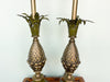 Pair of Tole Pineapple Lamps