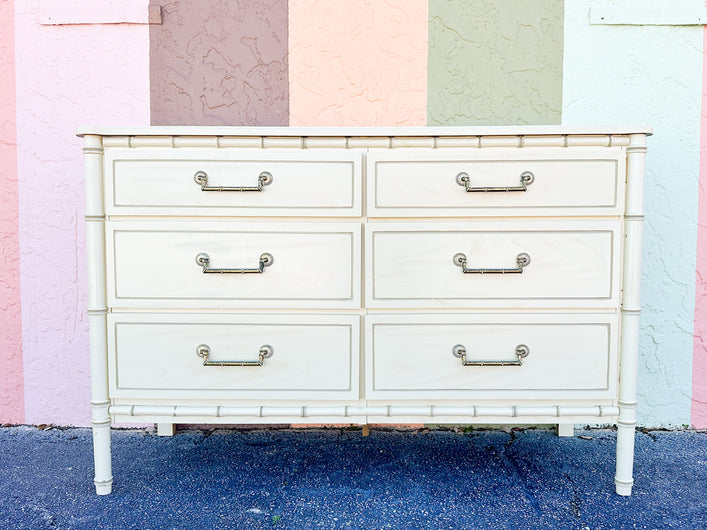 Faux Bamboo Double Dresser