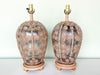 Pair of Faux Bamboo Glass Icing Lamps