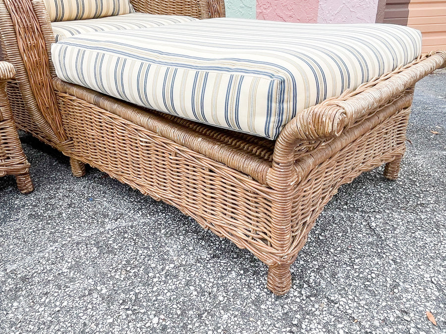 Pair of Rattan Chaises