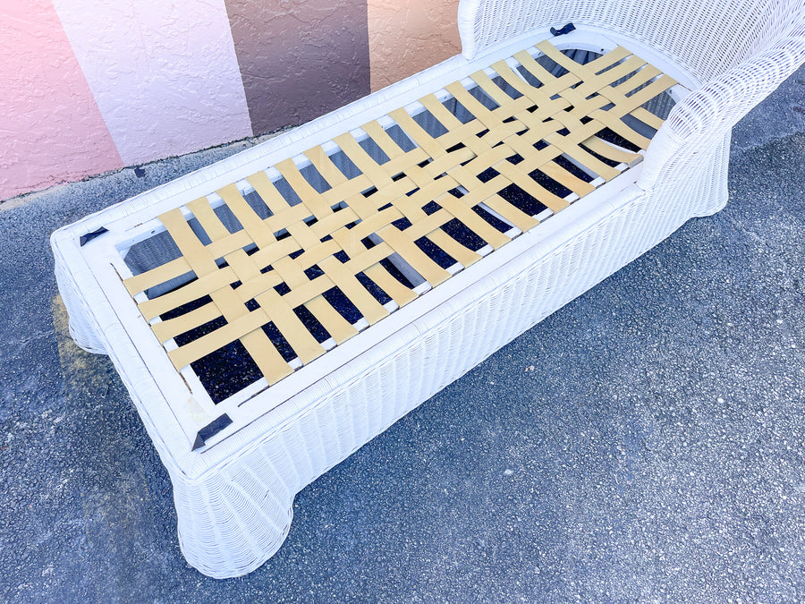 Palm Beach Chic Draped Wicker Chaise