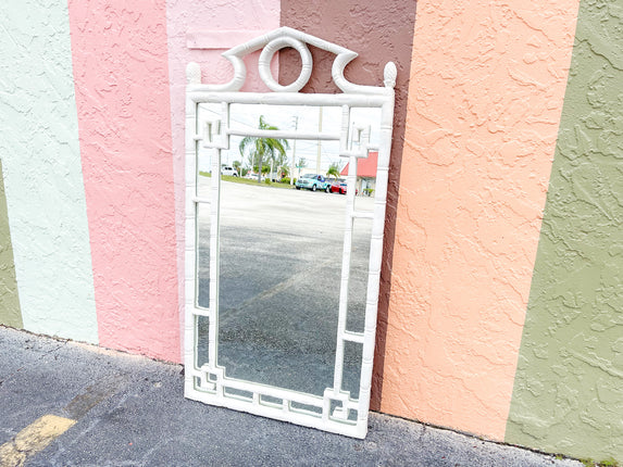 Faux Bamboo Greek Key Mirror