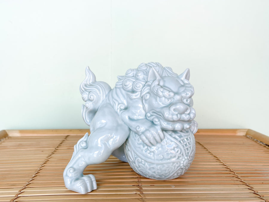 Pair of Celadon Foo Dog Figurines