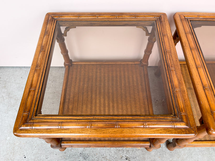 Pair of Faux Bamboo End Tables