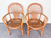 Pair of Cute Coastal Rattan Arm Chairs