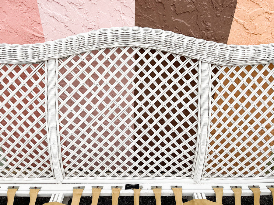 Palm Beach Braided Lattice Wicker Sofa