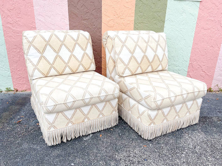 Pair of Fabulous Fringe Slipper Chairs