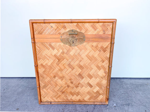 Petite Woven Faux Bamboo Rattan Trunk