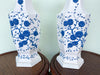 Pair of Blue and White Floral Icing Lamps