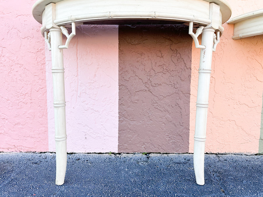 Pair of Faux Bamboo Demilunes