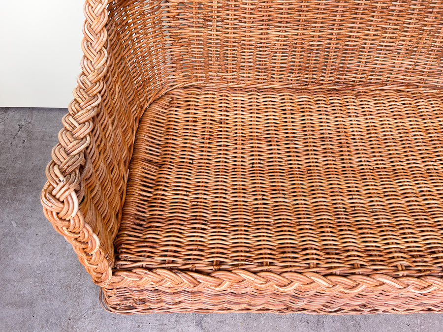 Braided Rattan Settee
