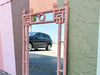 Pink Chic Faux Bamboo Greek Key Mirror