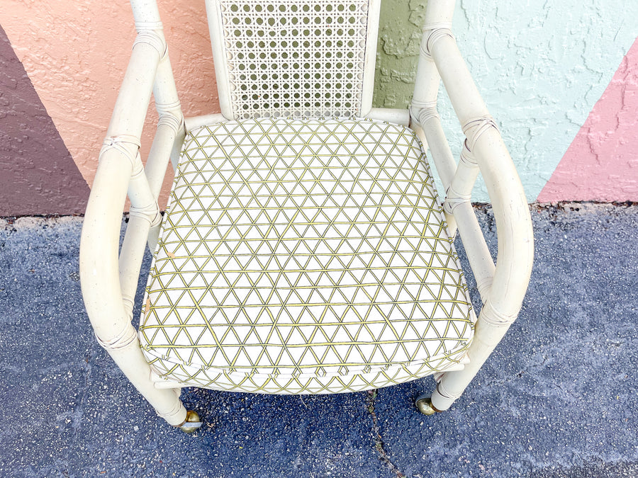 Pair of Ficks Reed Rattan and Cane Arm Chairs