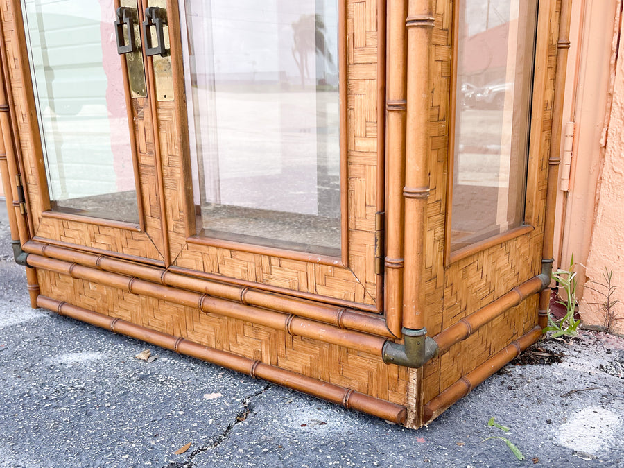 Faux Bamboo and Rattan Cabinet