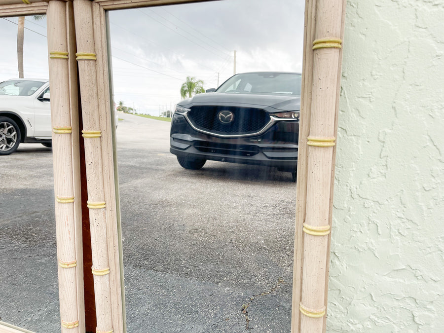 Pair of Greek Key Faux Bamboo Mirrors