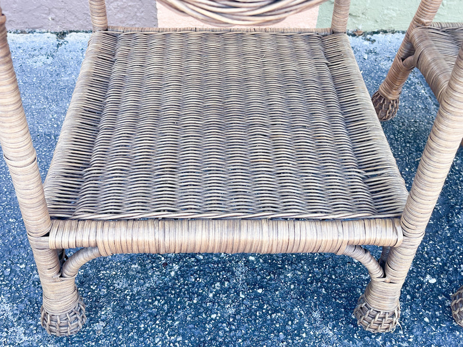 Pair of Wicker Chic Side Tables