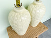 Pair of Butter Yellow Woven Plaster Lamps