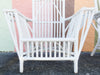 Pair of Stick Wicker Painted Lounge Chairs