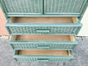 Petite Caribbean Blue Rattan Cabinet