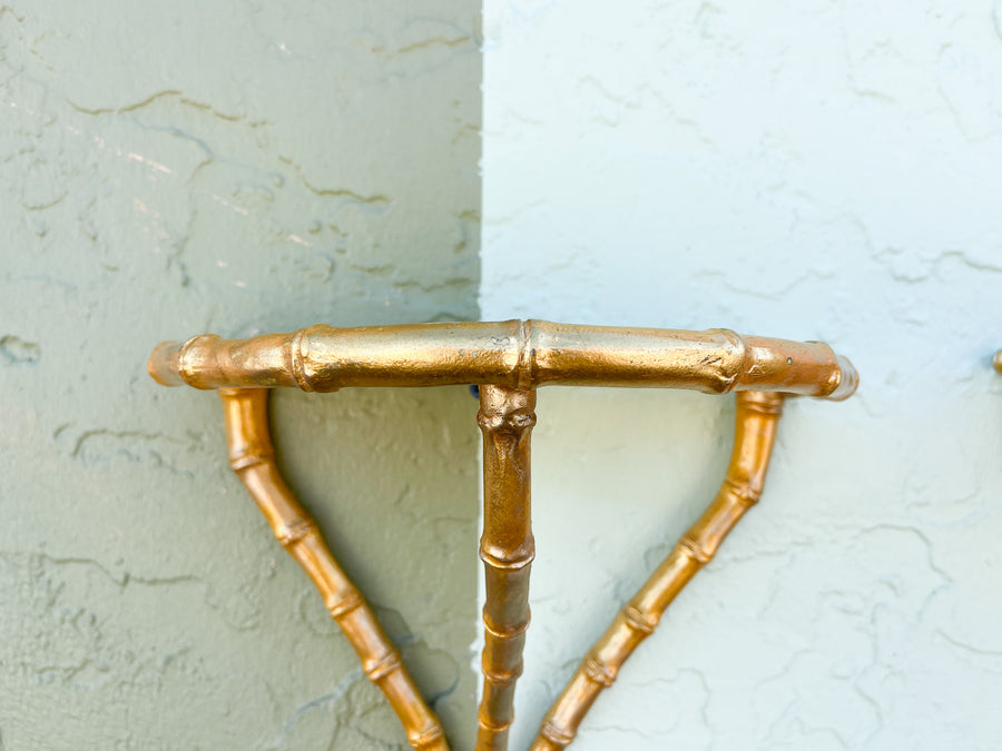 Pair of Modern Faux Bamboo Wall Shelves