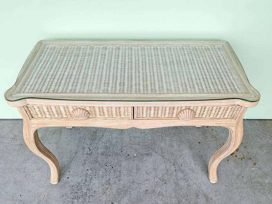 Shellegance Rattan Desk and Chair
