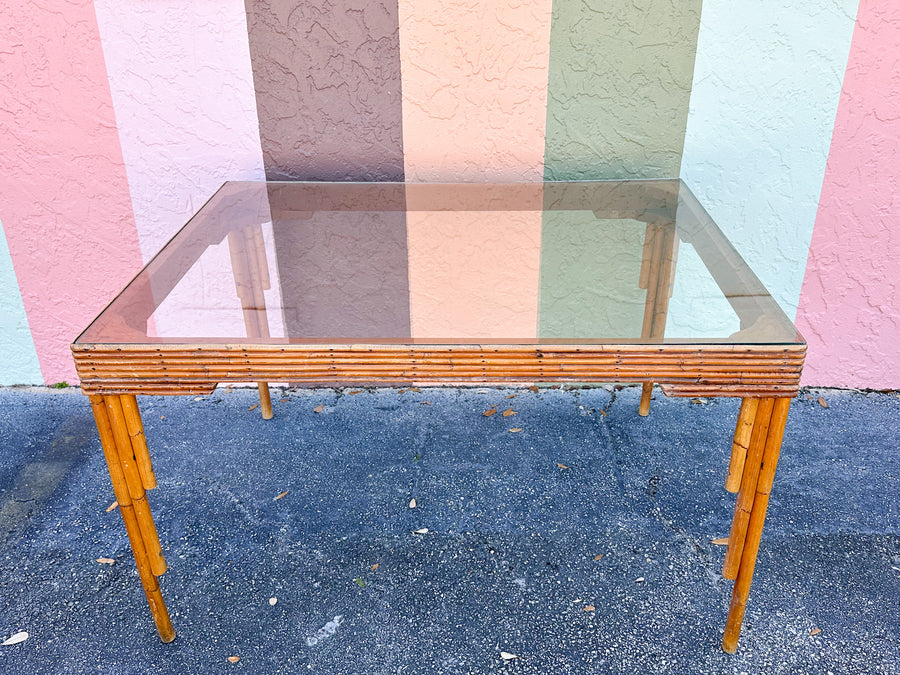Art Deco Style Rattan Dining Table