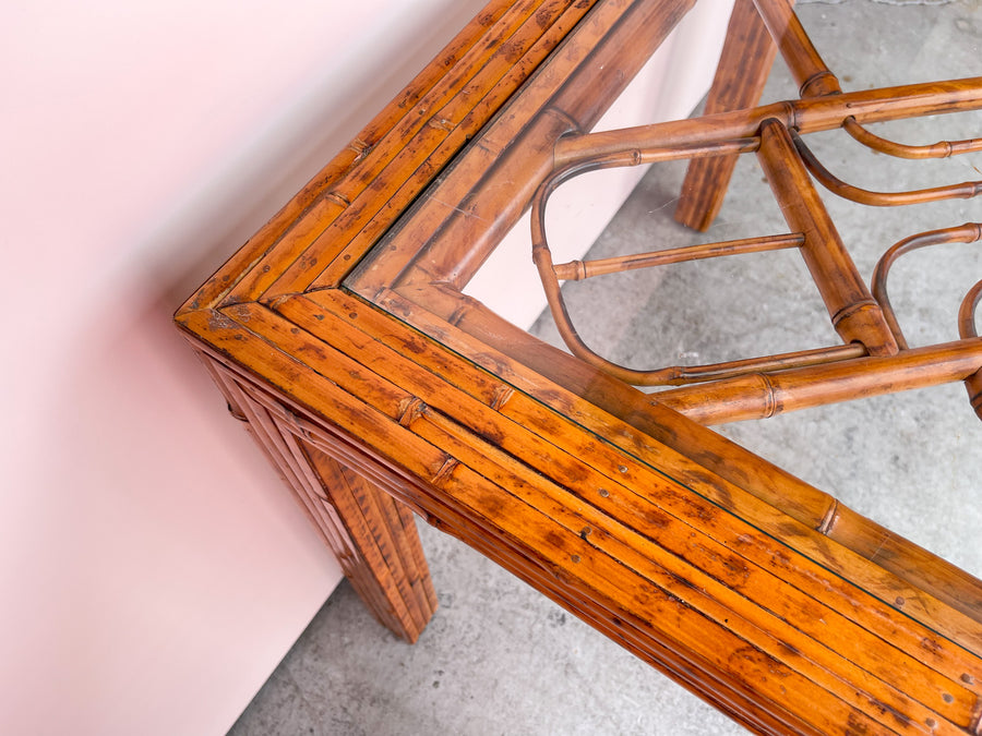 Tortoiseshell Fretwork Bamboo Game Table
