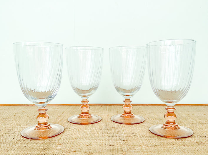 Set of Four Pink Chic Tall Glassware