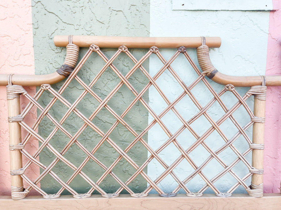 Pair of Ficks Reed Rattan Pagoda Twin Headboards