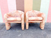 Pair of MCM Tri Leg Upholstered Chairs