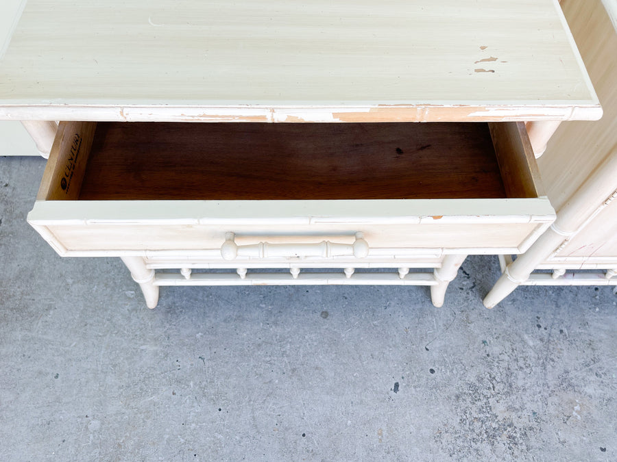 Pair of Century Faux Bamboo Nightstands